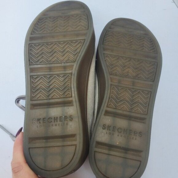 Sketchers Suede Sneaker Platform 7.5 "Hi Lite" SN977 Leather Gray - Picture 7 of 12